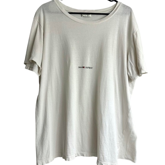 Saint Laurent Paris Distressed T-Shirt